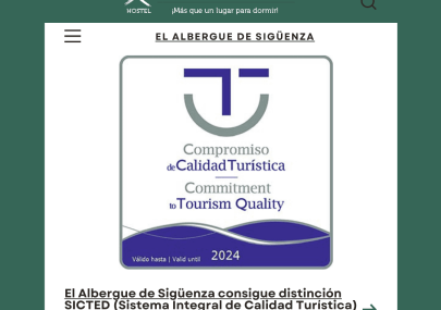 Certificado Sicted El Albergue de Sigüenza - Alojamiento en Siguenza familias y grupos